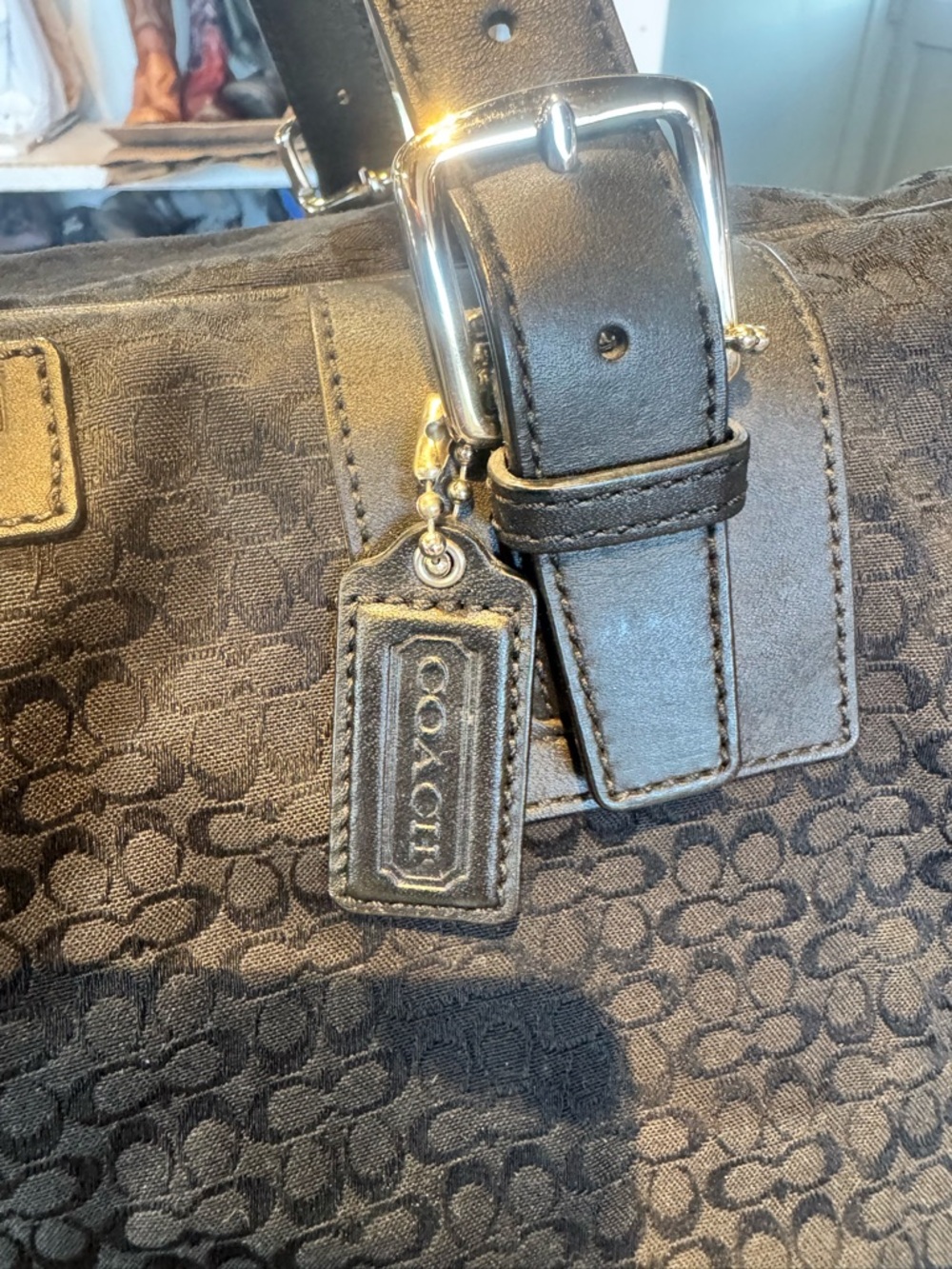 Coach Black Signature Duffel Bag - Picture 2 of 4